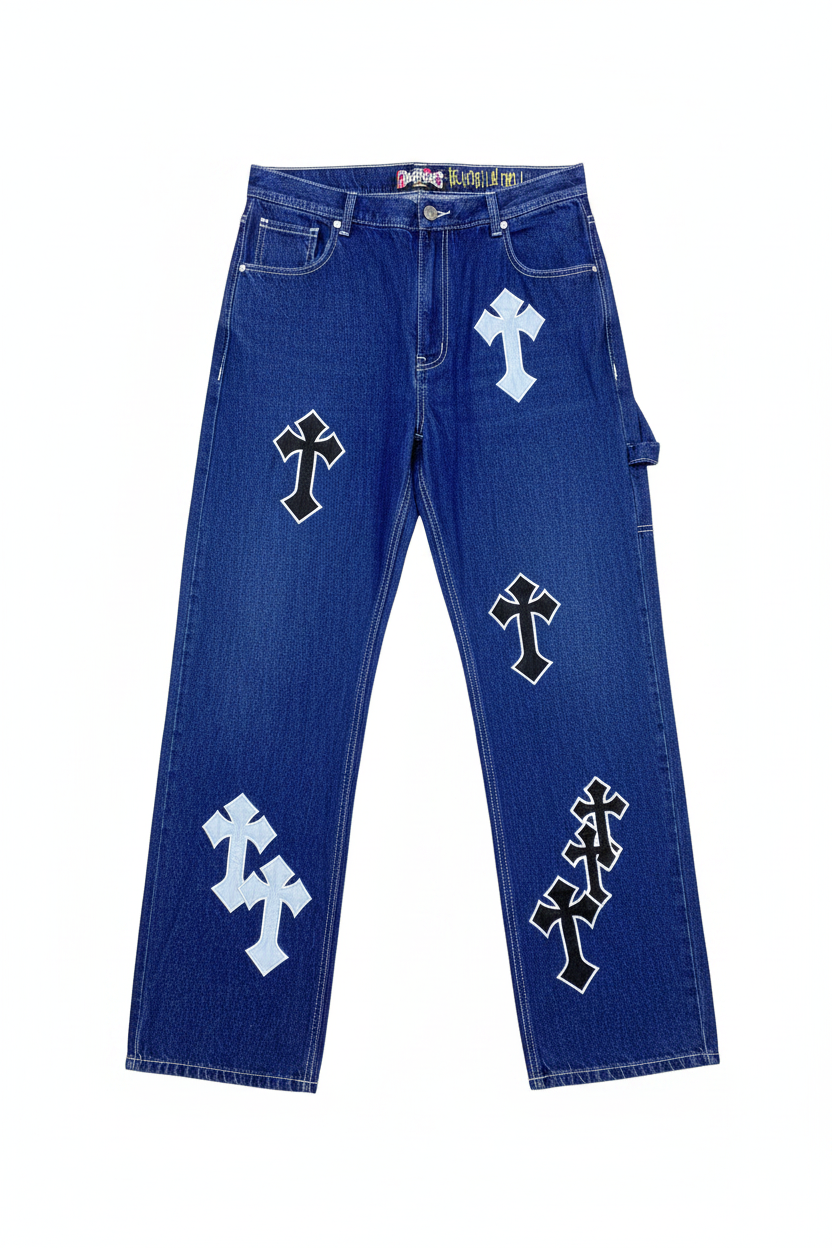 Jeans azul royal versión alternativa fondo blanco