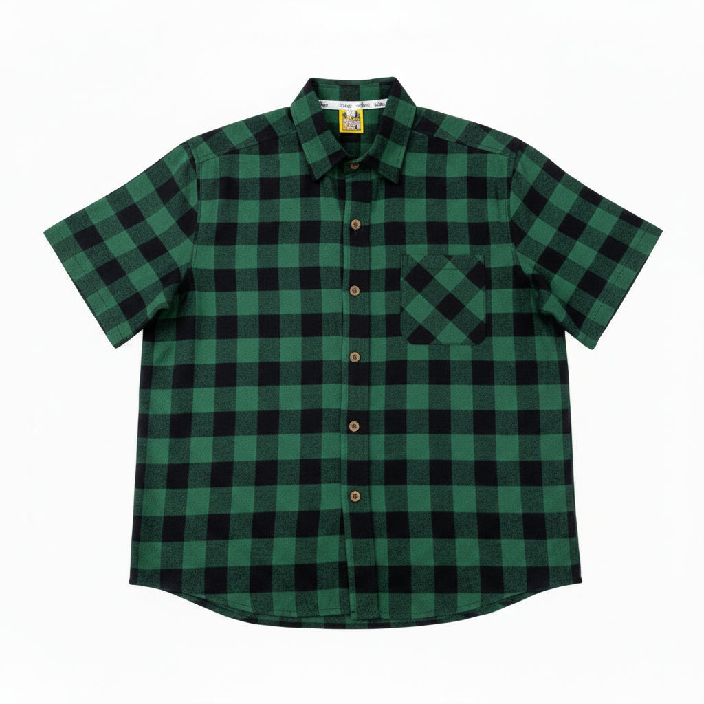 Camisa Cuadros Verde Negro