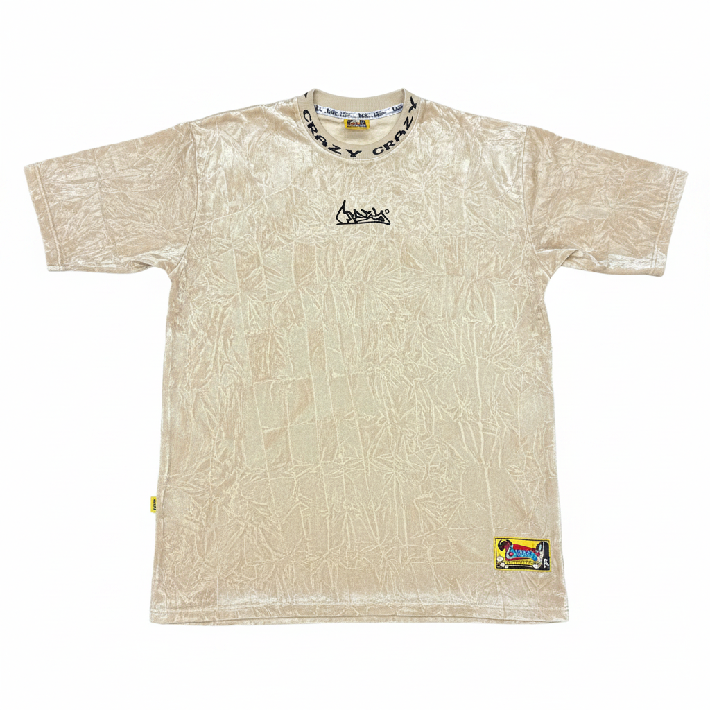 Camiseta terciopelo beis