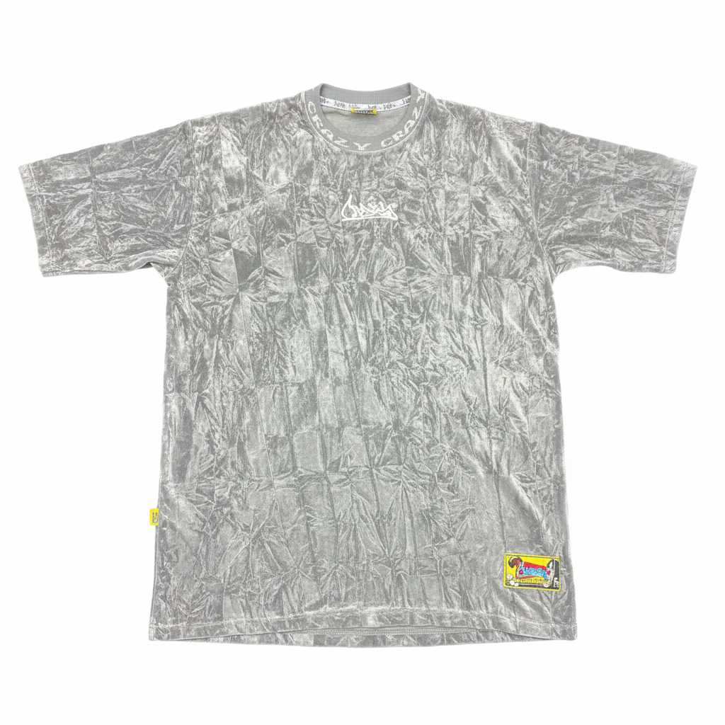 Camiseta terciopelo gris claro