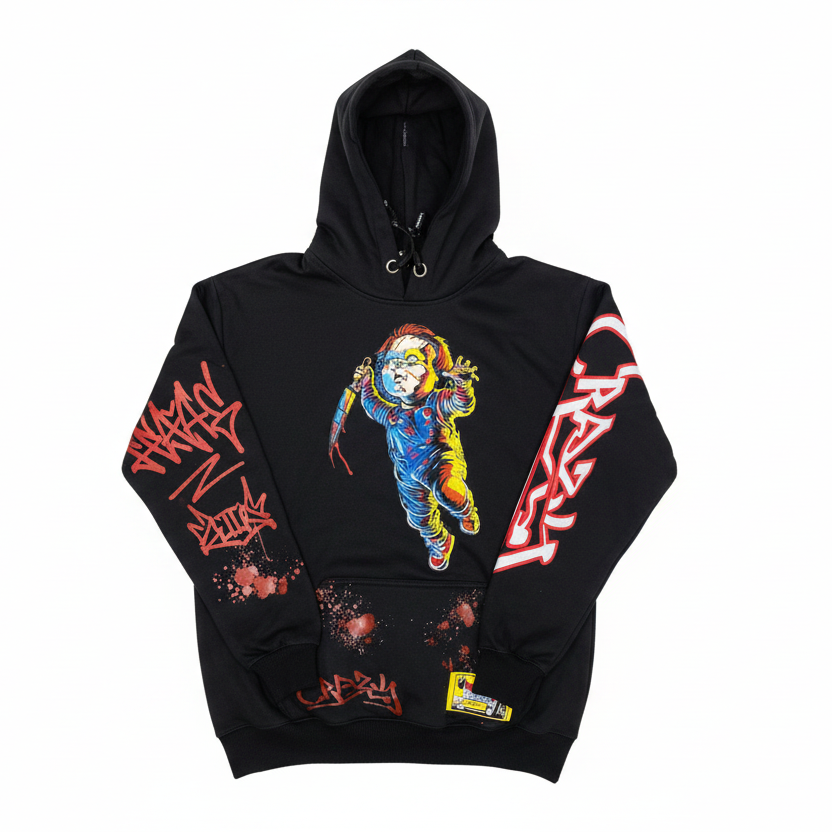 Hoodie Crazy fondo blanco cuadrado