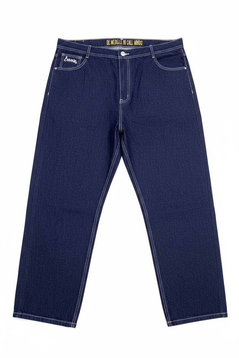 Jeans navy indigo fondo blanco