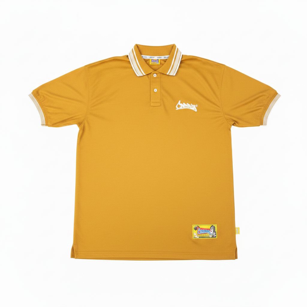 Polo Amarillo Quemado Fondo Blanco