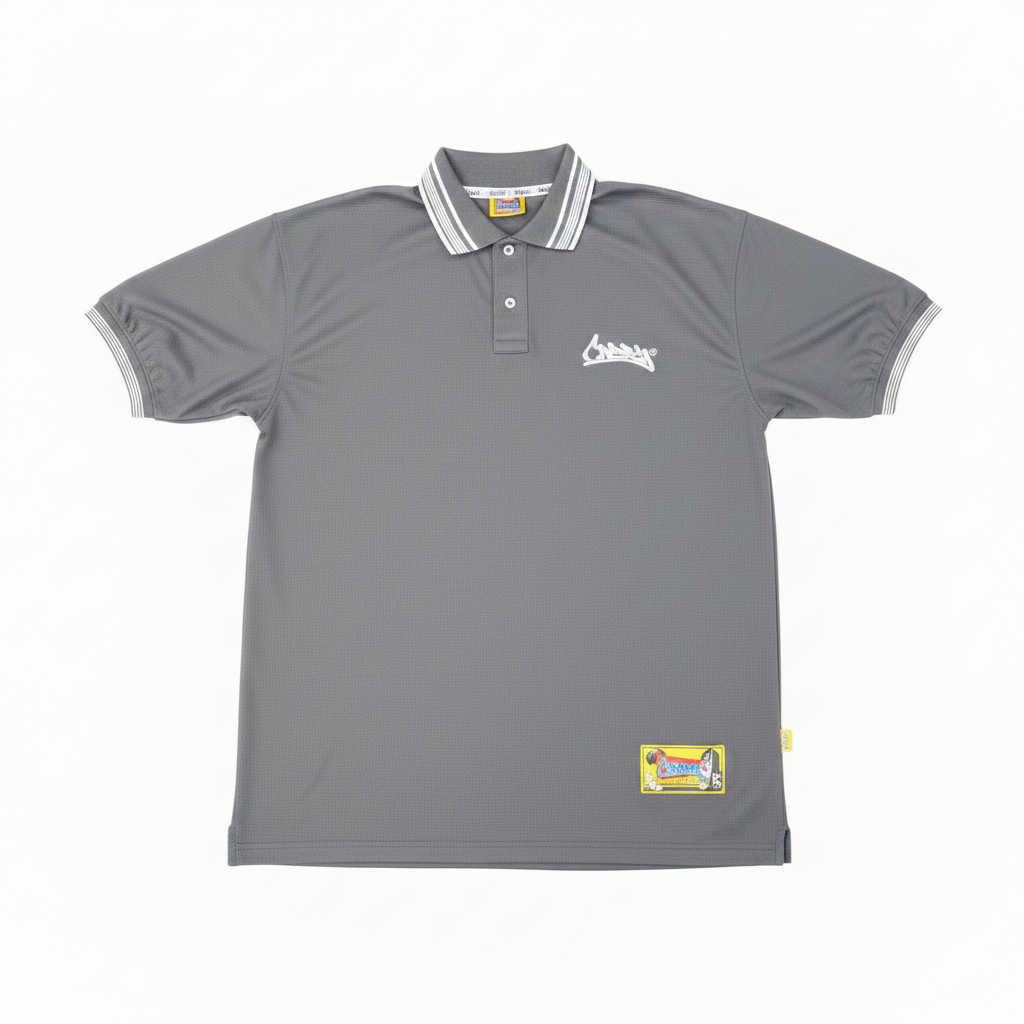 Polo Gris Fondo Blanco