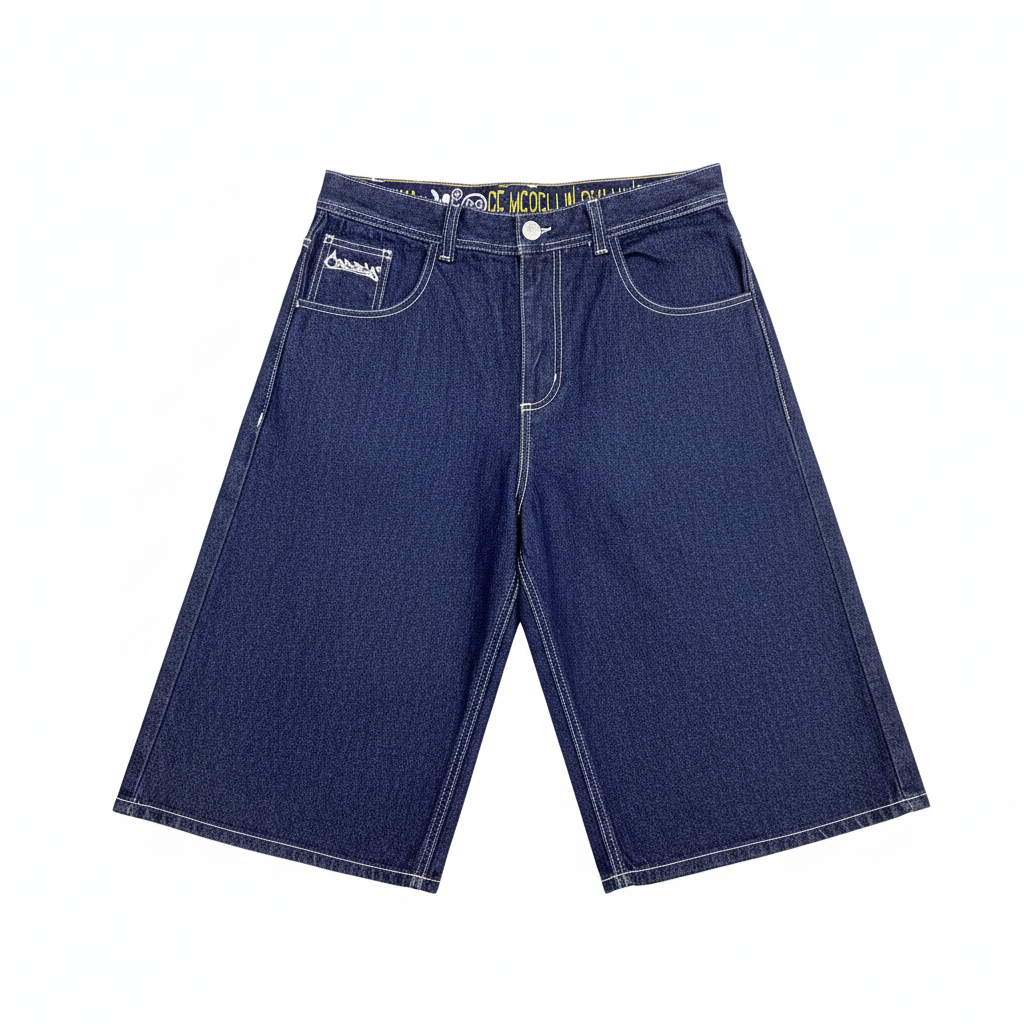 Short azul oscuro fondo blanco