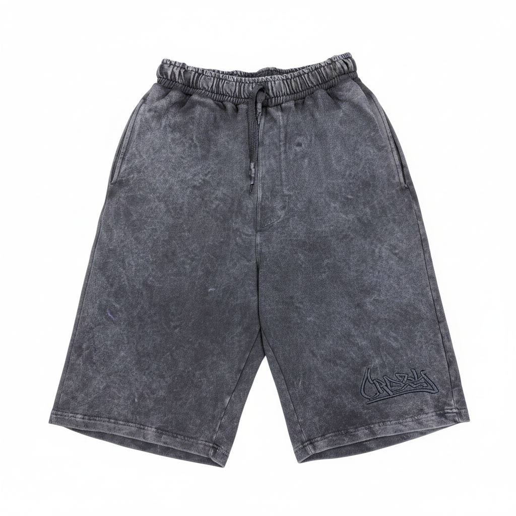 Short charcoal fleece gothic Crazy fondo blanco