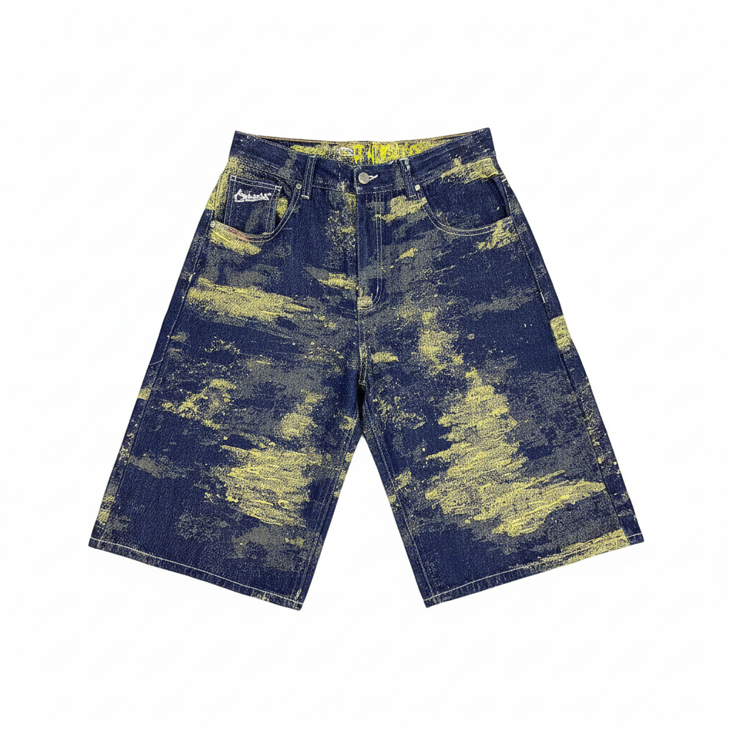 Short paint splatter fondo blanco